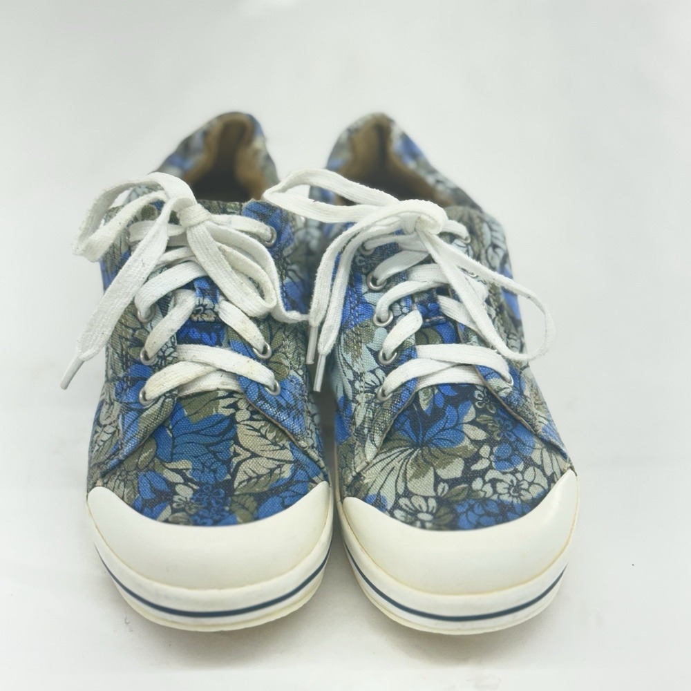 Dansko Sz 40 Blue Paisley Floral Sneakers White Laces Slip Resistant Shoes US 9